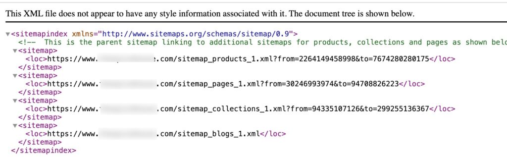 Shopify XML sitemaps